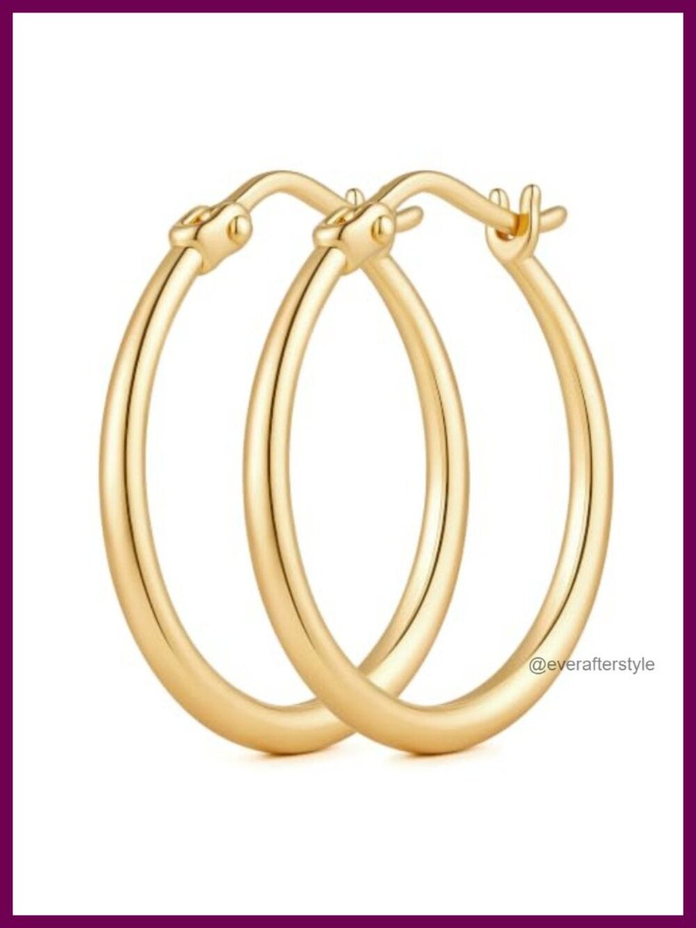 14K Gold Plated Large Hoop Earrings for Women Lightweight Hollow